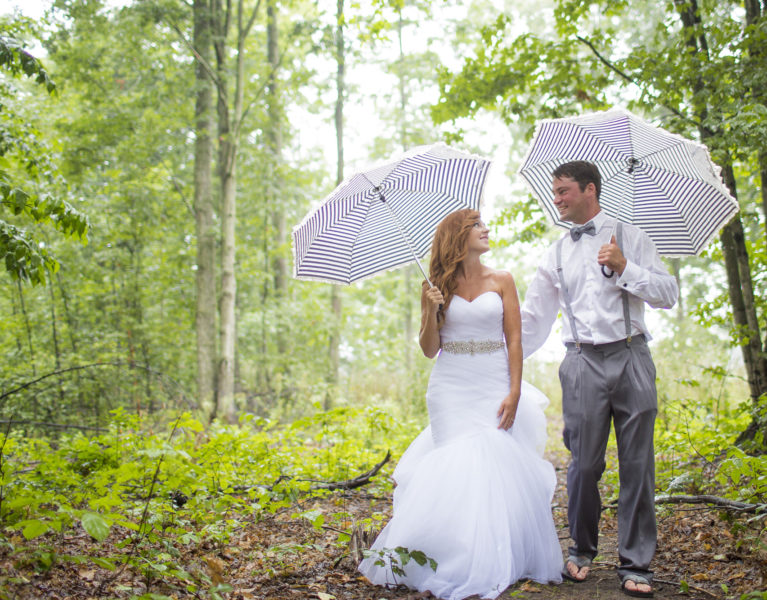 Beach Wedding in the Rain